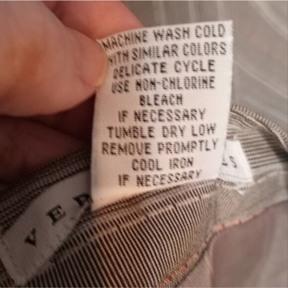 Versailles Beige Knee Length Pinstripe Skirt Flirty Hemline 10 - Picture 4 of 11